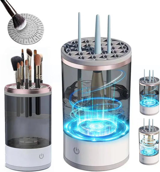 Electric automatic makeup brush cleaner