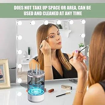 Electric automatic makeup brush cleaner