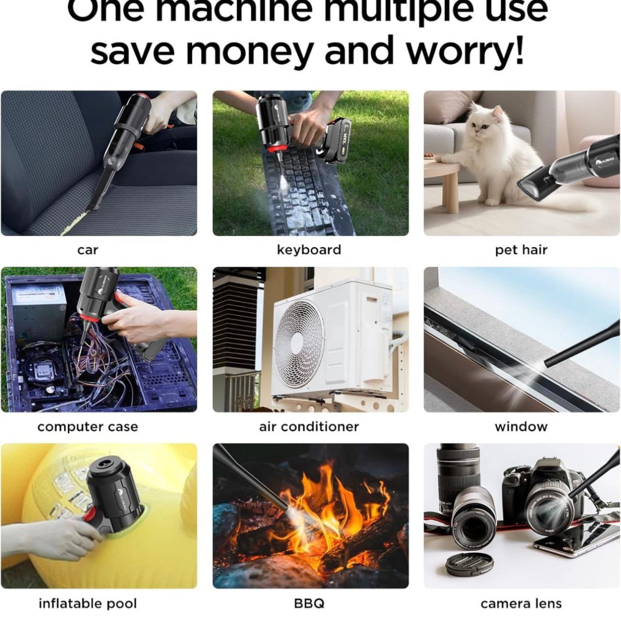 "3-in-1 High-Power Portable Vacuum Cleaner for Home & Car"